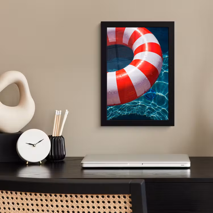 Recreatie - Water - Zomer - Rood - Wit fotolijst zwart zonder passe partout klein -sfeer1