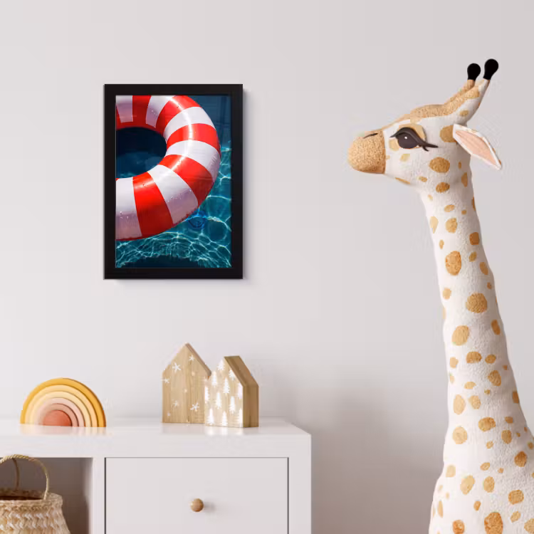 Recreatie - Water - Zomer - Rood - Wit fotolijst zwart zonder passe partout klein -usfeer4_kinderkamer