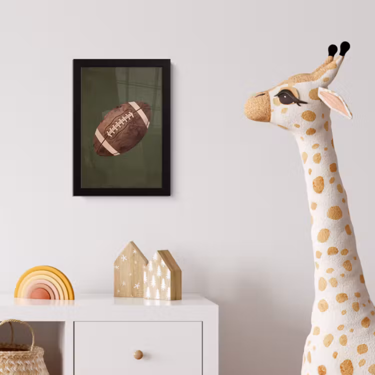 Football - Hout - Sport - Groen fotolijst zwart zonder passe partout klein -usfeer4_kinderkamer