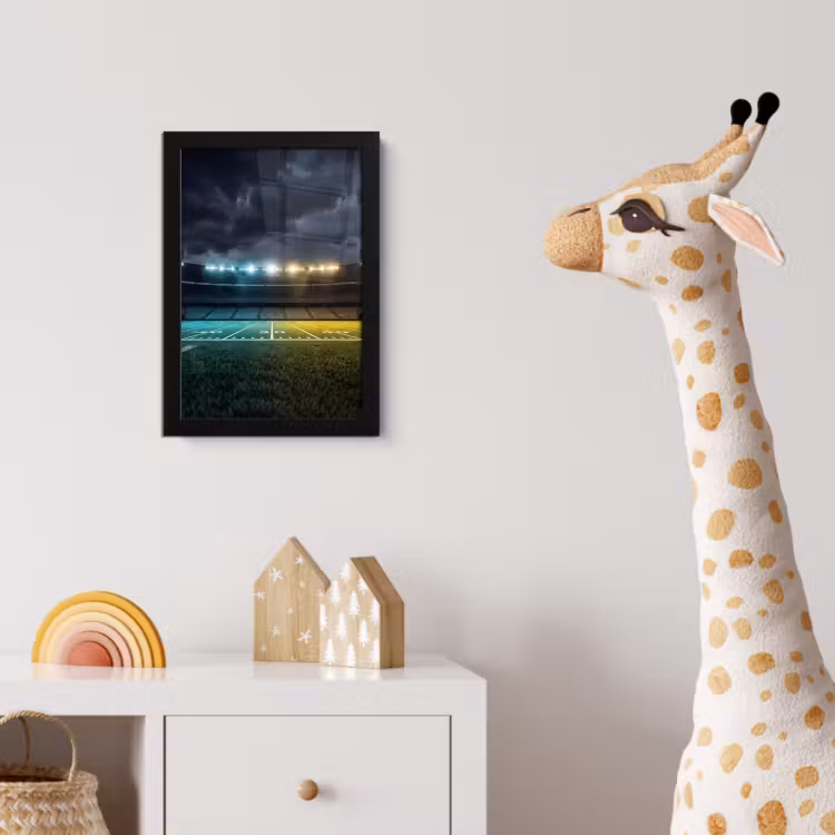Voetbal - Stadion - Nacht - Modern fotolijst zwart zonder passe partout klein -usfeer4_kinderkamer