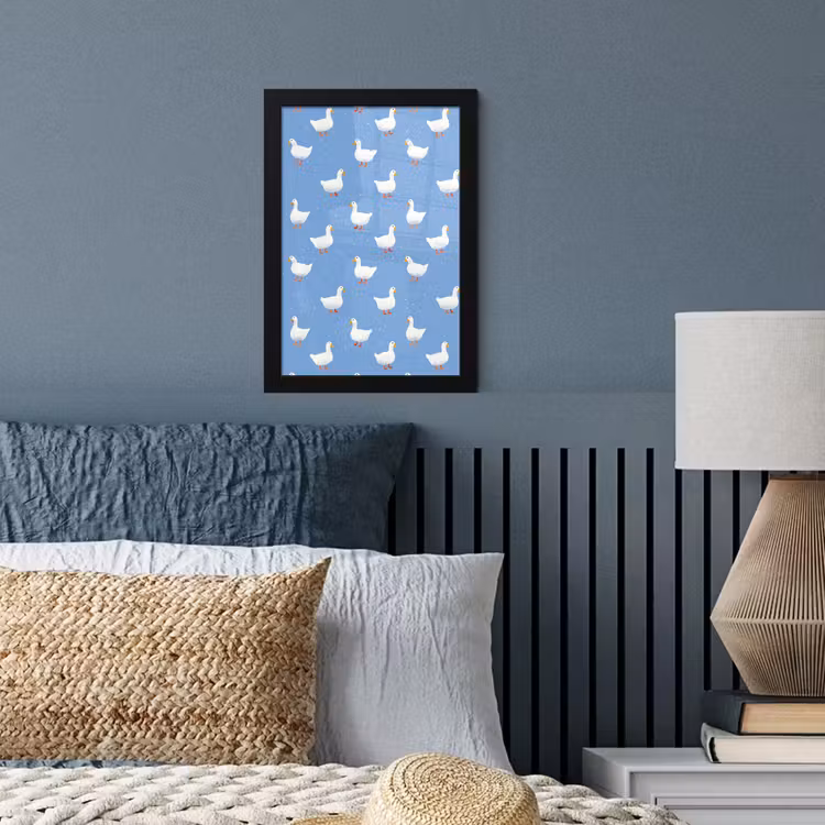 Ganzen - Elegant - Blauw fotolijst zwart zonder passe partout klein 224 -sfeer3