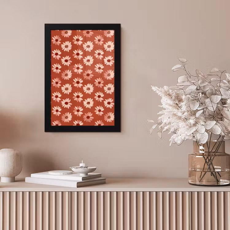 Madelief - Retro - Terracotta fotolijst zwart zonder passe partout klein 224 -sfeer5