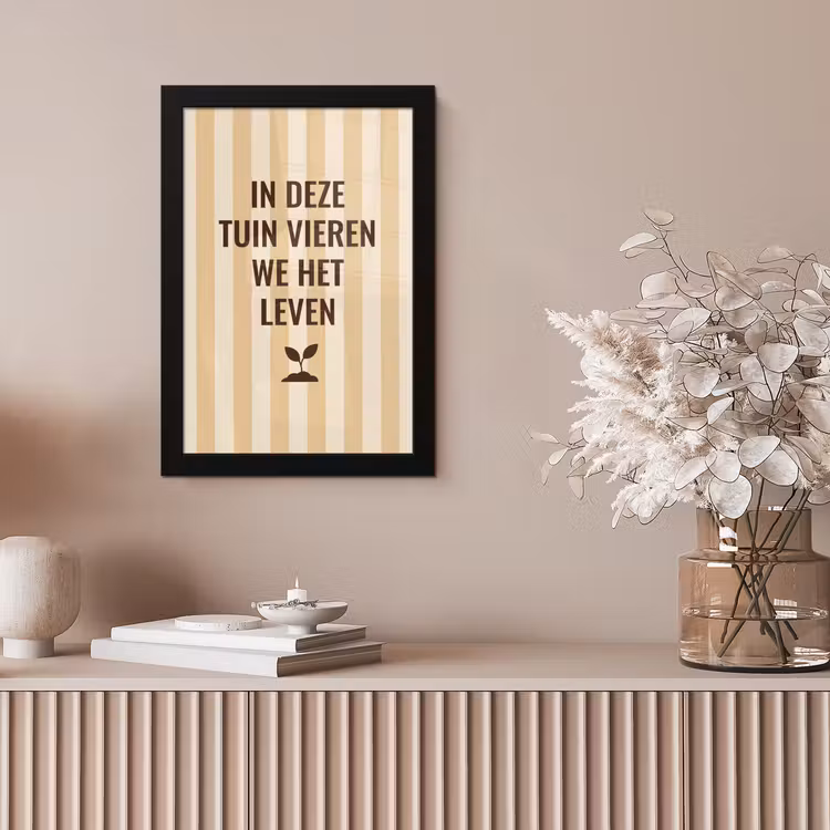 Tuin - Quote - Strepen - Zomer fotolijst zwart zonder passe partout klein -sfeer5