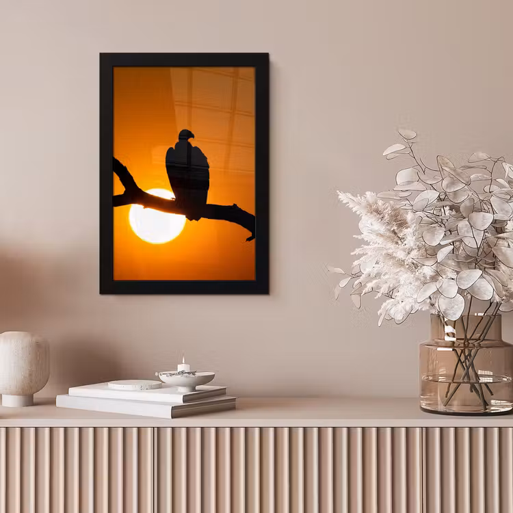 Gier - Tak - Zon - Oranje fotolijst zwart zonder passe partout klein -sfeer5