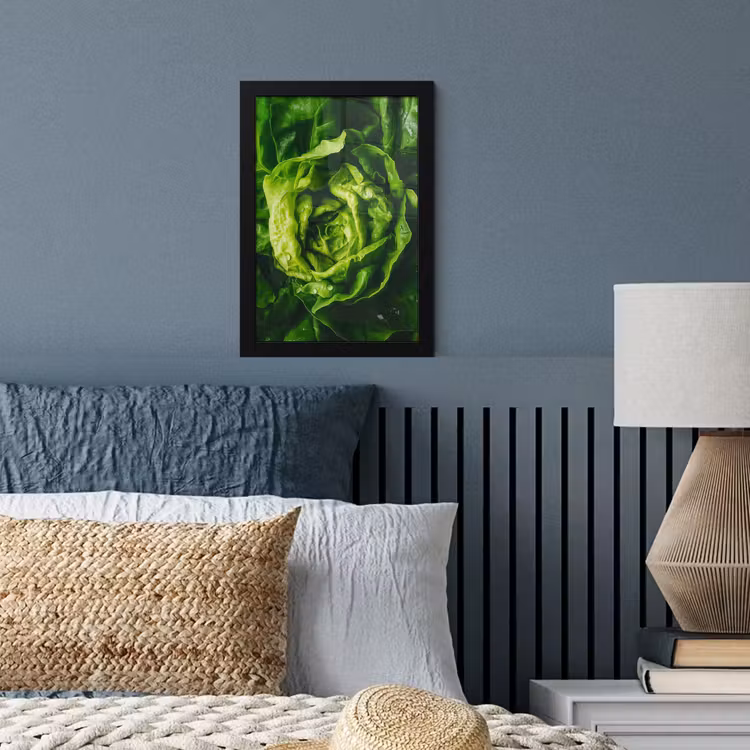 Groente - Sla - Groen fotolijst zwart zonder passe partout klein -sfeer3