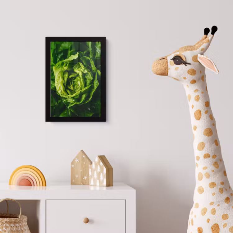 Groente - Sla - Groen fotolijst zwart zonder passe partout klein -usfeer4_kinderkamer