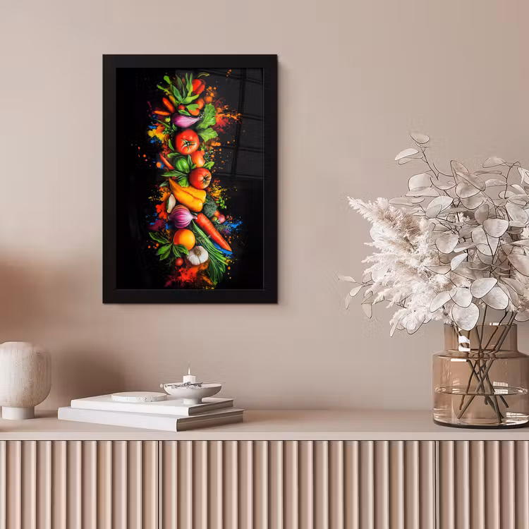 Groente - Eten - Kruiden - Graffiti - Koken fotolijst zwart zonder passe partout klein -sfeer5