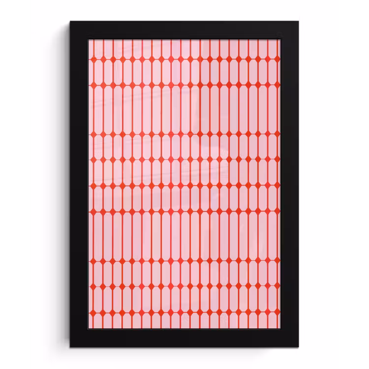 Geometrisch - Minimalistisch - Rood - Roze fotolijst zwart zonder passe partout klein 224 -3d