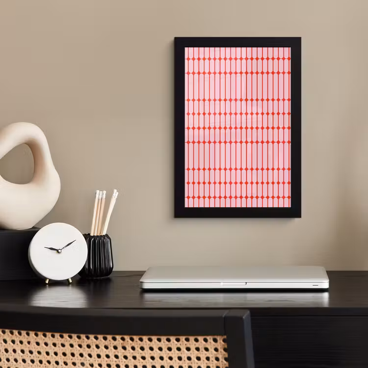 Geometrisch - Minimalistisch - Rood - Roze fotolijst zwart zonder passe partout klein 224 -sfeer1