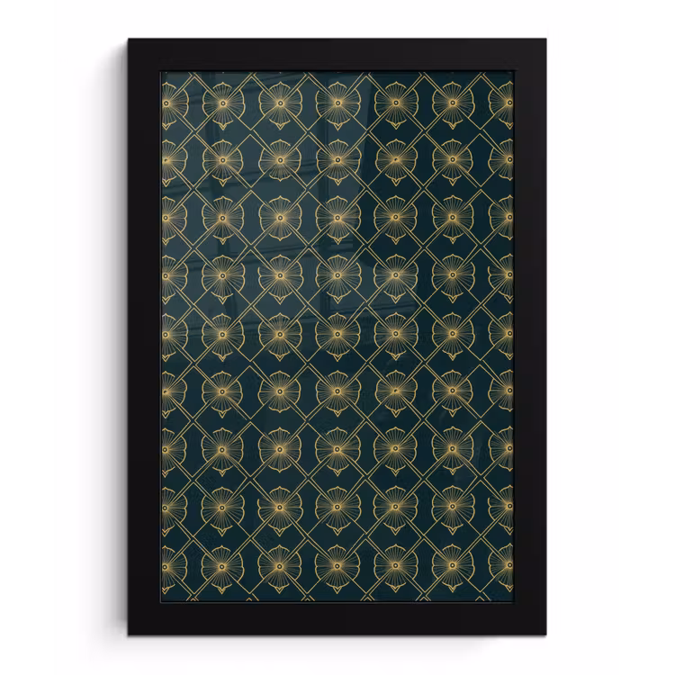 Geometrisch - Elegant - Groen fotolijst zwart zonder passe partout klein 224 -3d