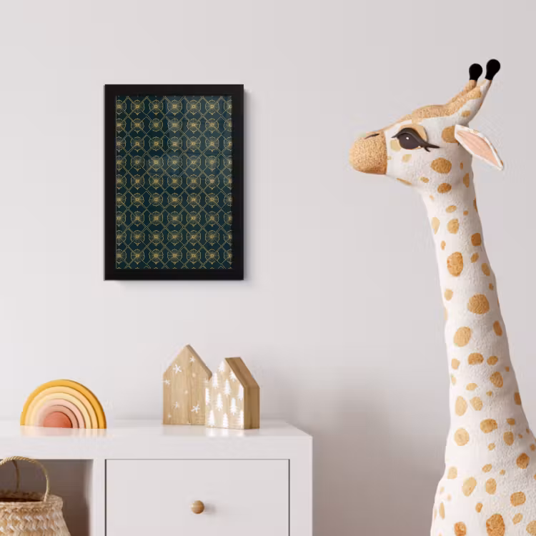 Geometrisch - Elegant - Groen fotolijst zwart zonder passe partout klein 224 -usfeer4_kinderkamer