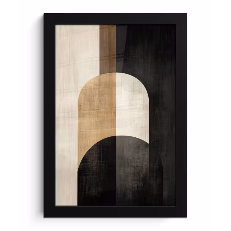 Geometrische - Vormen - Wit fotolijst zwart zonder passe partout klein -3d