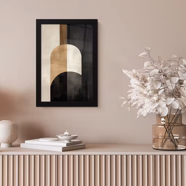 Geometrische - Vormen - Wit fotolijst zwart zonder passe partout klein -sfeer5