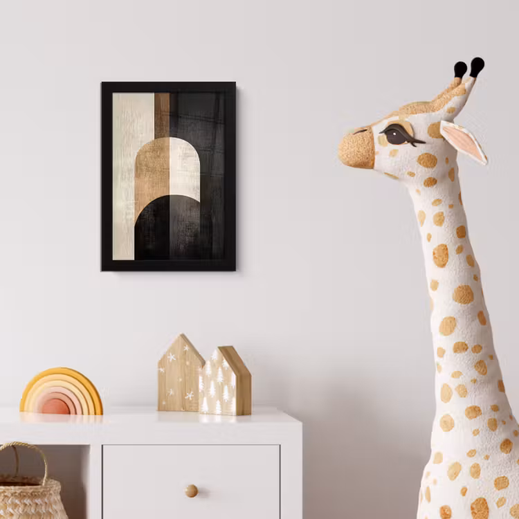 Geometrische - Vormen - Wit fotolijst zwart zonder passe partout klein -usfeer4_kinderkamer