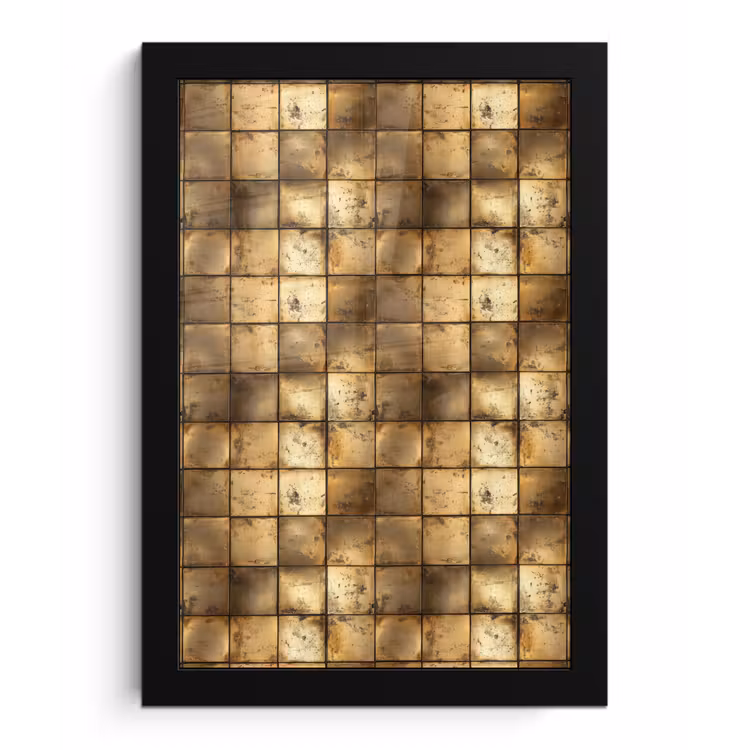Geometrisch - Tegels - Goud fotolijst zwart zonder passe partout klein 224 -3d