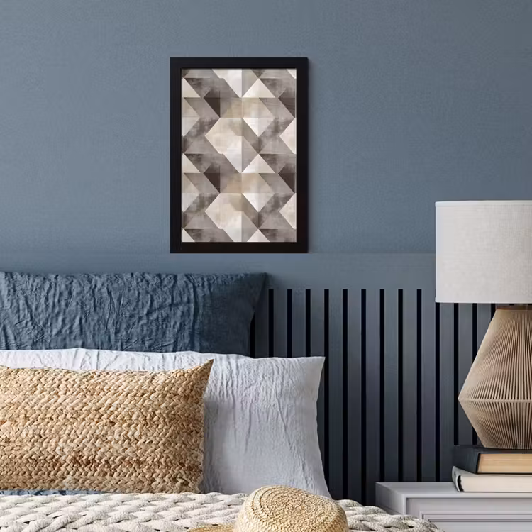 Geometrisch - Motief - Aardetinten fotolijst zwart zonder passe partout klein 224 -sfeer3