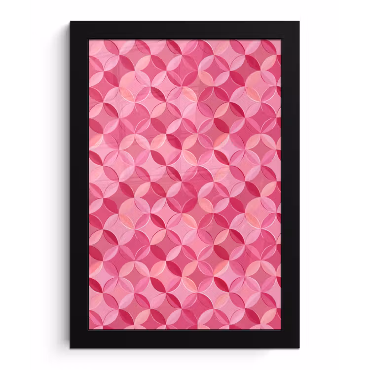 Geometrisch - Mozaïek - Modern - Roze fotolijst zwart zonder passe partout klein 224 -3d