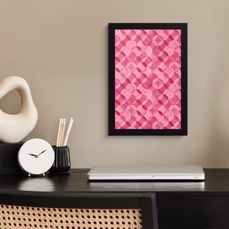 Geometrisch - Mozaïek - Modern - Roze fotolijst zwart zonder passe partout klein 224 -sfeer1