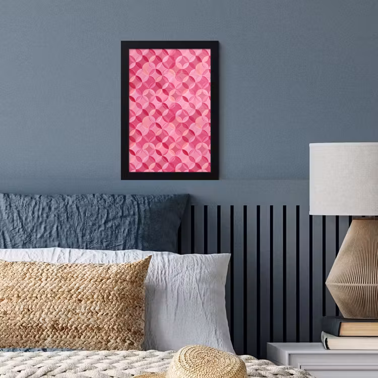 Geometrisch - Mozaïek - Modern - Roze fotolijst zwart zonder passe partout klein 224 -sfeer3