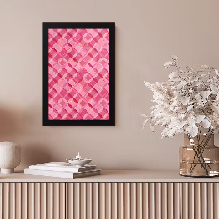 Geometrisch - Mozaïek - Modern - Roze fotolijst zwart zonder passe partout klein 224 -sfeer5