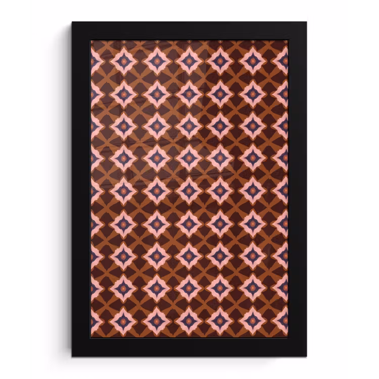 Geometrisch - Sierlijk - Bruin fotolijst zwart zonder passe partout klein 224 -3d