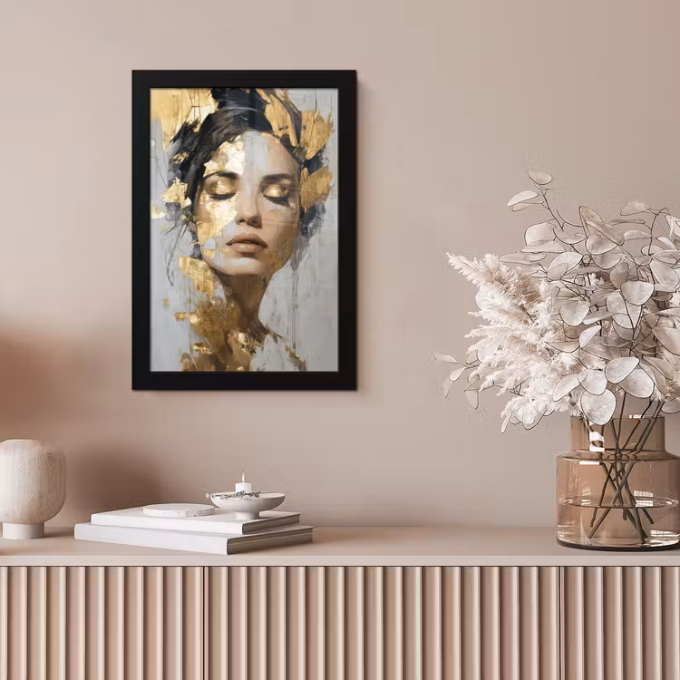 Sierlijk - Vrouw - Goud - Ogen fotolijst zwart zonder passe partout klein -sfeer5