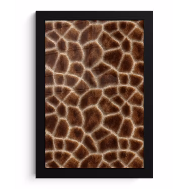Giraf - Bruin - Vacht fotolijst zwart zonder passe partout klein 224 -3d