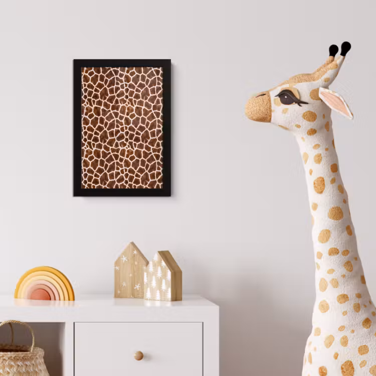 Giraf - Vacht - Klassiek - Bruin fotolijst zwart zonder passe partout klein -usfeer4_kinderkamer