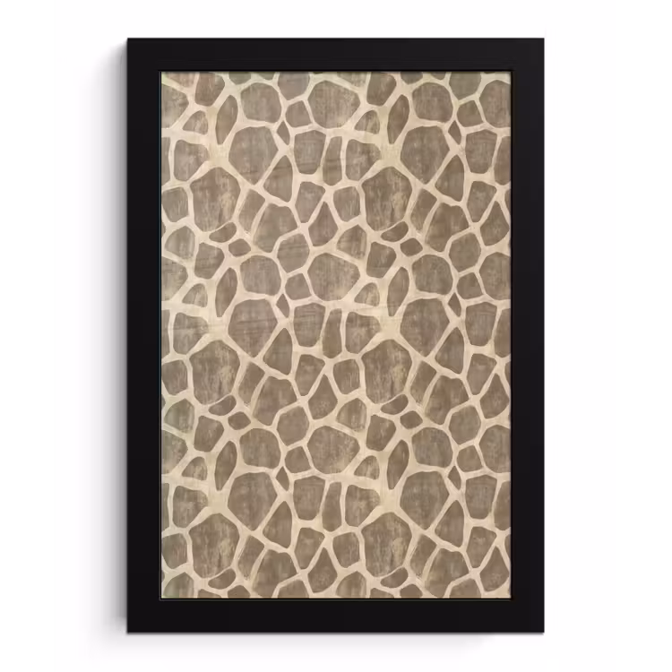 Giraf - Patroon - Beige - Bruin fotolijst zwart zonder passe partout klein 224 -3d