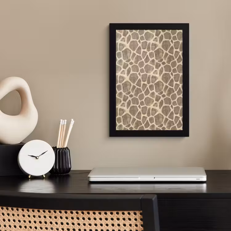 Giraf - Patroon - Beige - Bruin fotolijst zwart zonder passe partout klein 224 -sfeer1