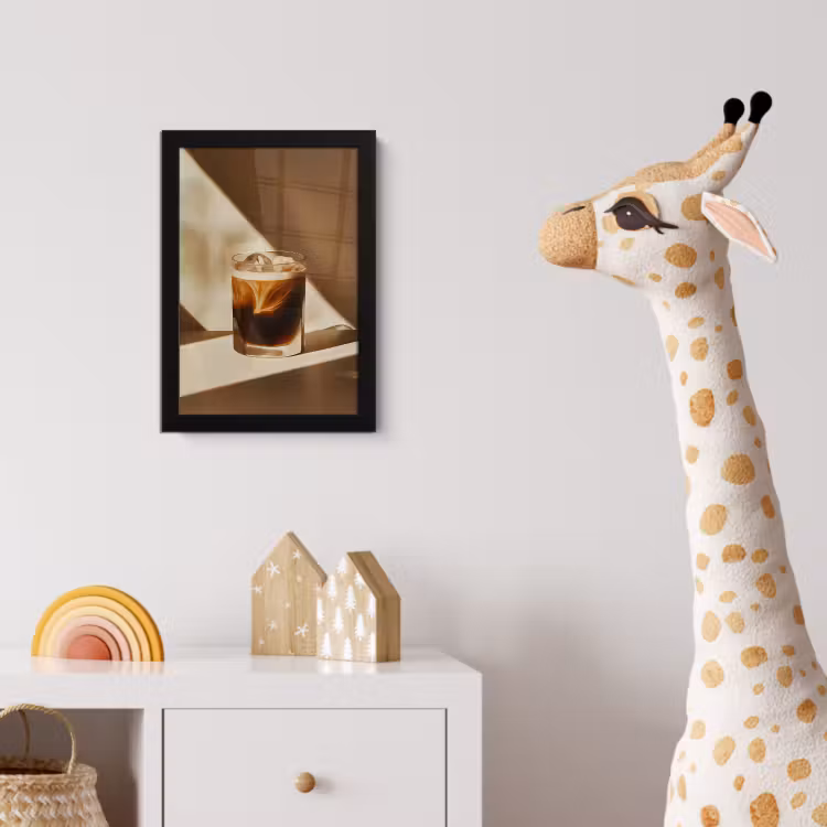 Glas - Ijskoffie - Schaduw - Bruin fotolijst zwart zonder passe partout klein -usfeer4_kinderkamer