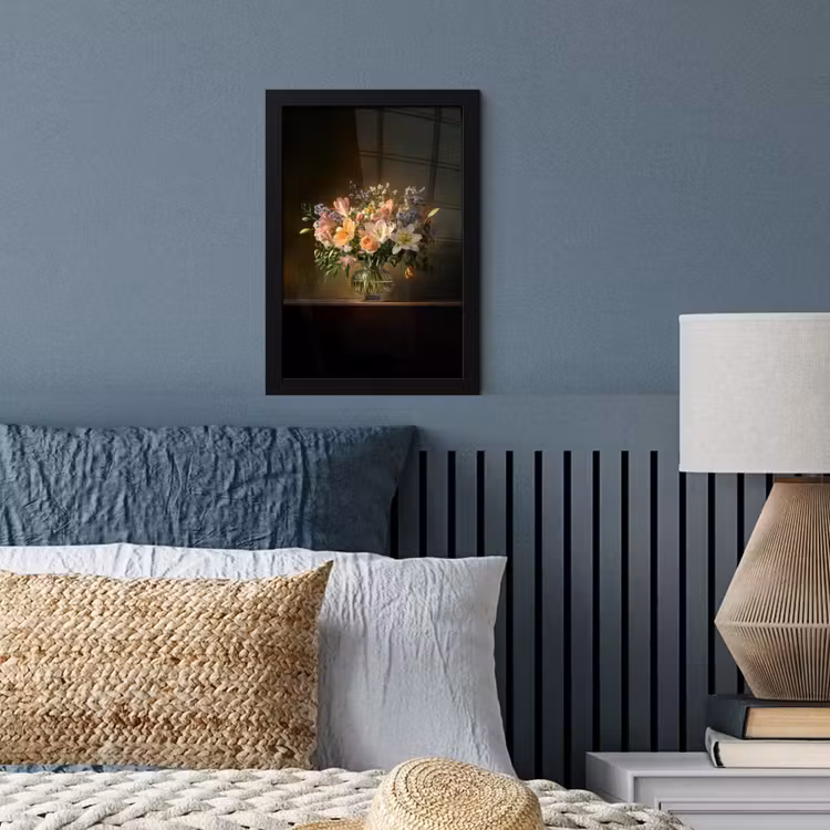 Glazen - Bloemen - Boeket - Kleuren fotolijst zwart zonder passe partout klein -sfeer3