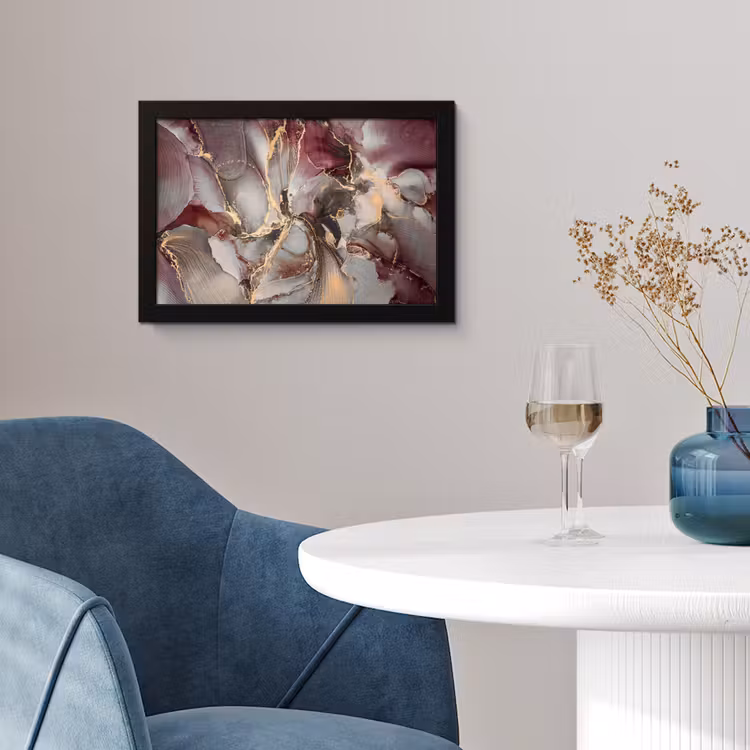 Goud - Marmer - Paars fotolijst zwart zonder passe partout klein -sfeer4