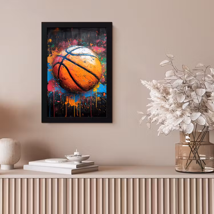 Graffiti - Basketbal - Verf - Sport fotolijst zwart zonder passe partout klein -sfeer5