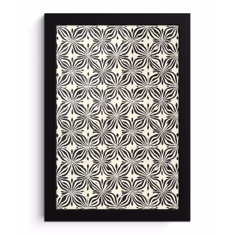 Grafisch - Patroon - Zwart fotolijst zwart zonder passe partout klein 224 -3d