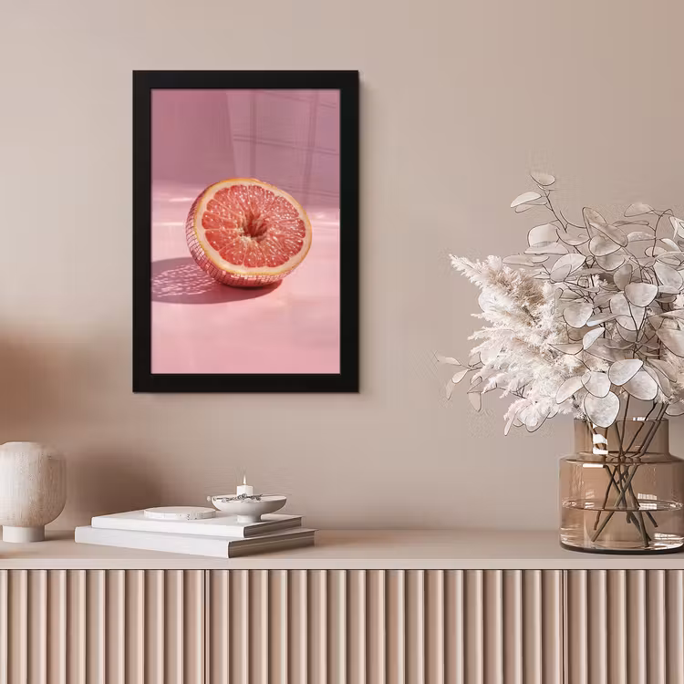 Grapefruit - Roze - Disco - Shiny fotolijst zwart zonder passe partout klein -sfeer5