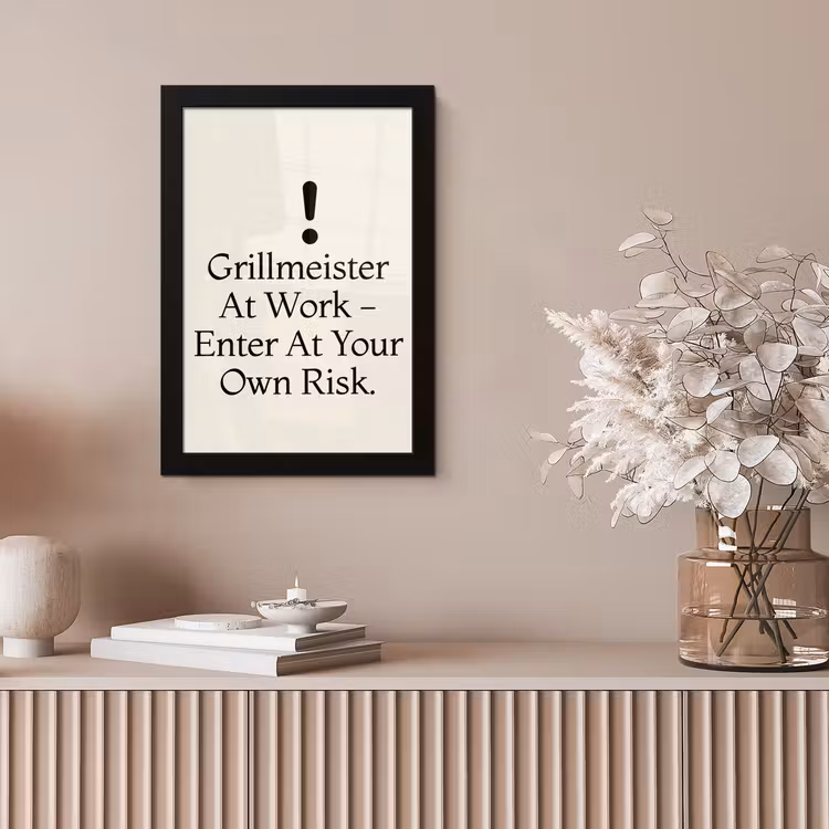 Grill - Uitroepteken - Zwart - Tekst fotolijst zwart zonder passe partout klein -sfeer5