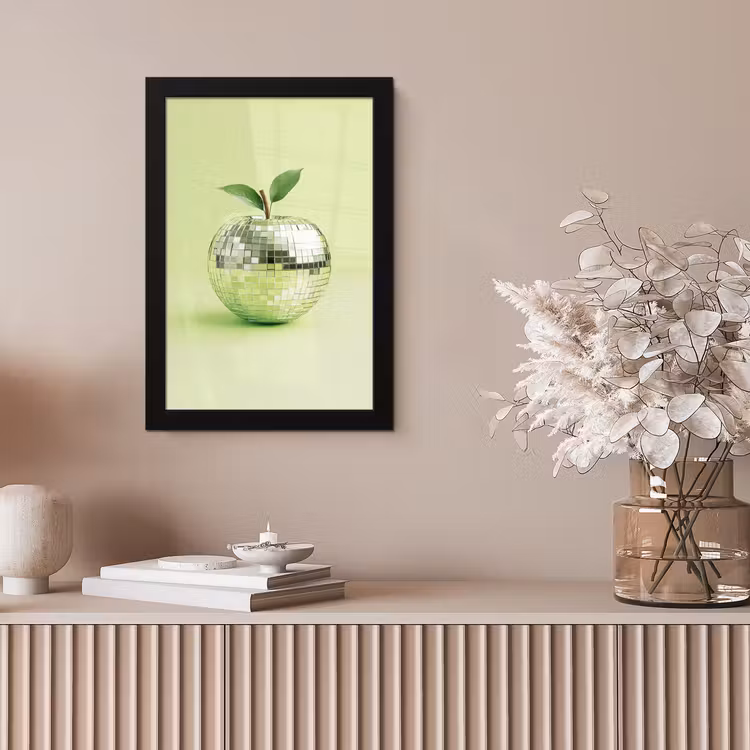 Groen - Disco - Decoratie - Appel fotolijst zwart zonder passe partout klein -sfeer5