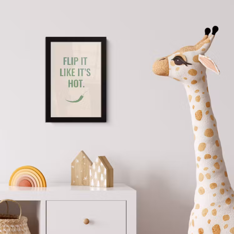 Groen - Quote - Zomer - Chilipeper fotolijst zwart zonder passe partout klein -usfeer4_kinderkamer
