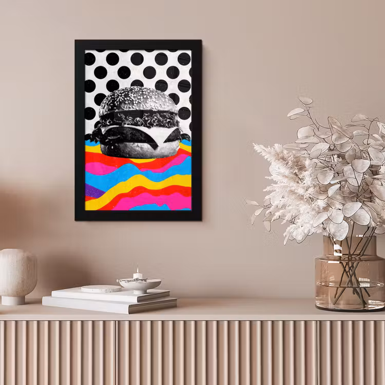 Hamburger - Stippen - Golven - Kleuren fotolijst zwart zonder passe partout klein -sfeer5