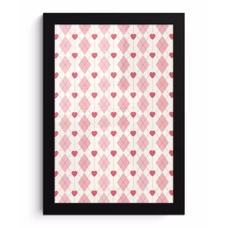 Ruiten - Klassiek - Roze - Wit fotolijst zwart zonder passe partout klein 224 -3d