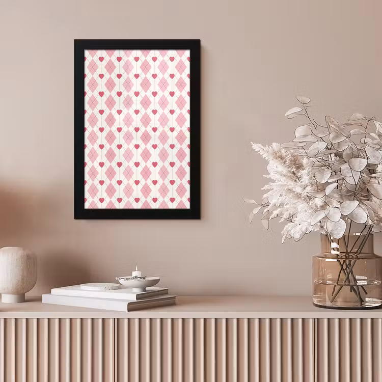 Ruiten - Klassiek - Roze - Wit fotolijst zwart zonder passe partout klein 224 -sfeer5