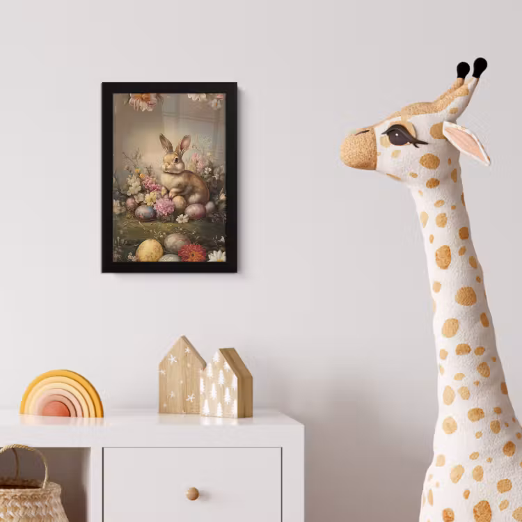 Haas - Stilleven - Bloemen fotolijst zwart zonder passe partout klein -usfeer4_kinderkamer