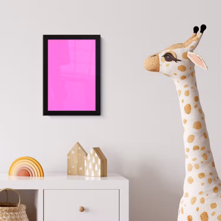 Bright - Orchid - Roze fotolijst zwart zonder passe partout klein 224 -usfeer4_kinderkamer