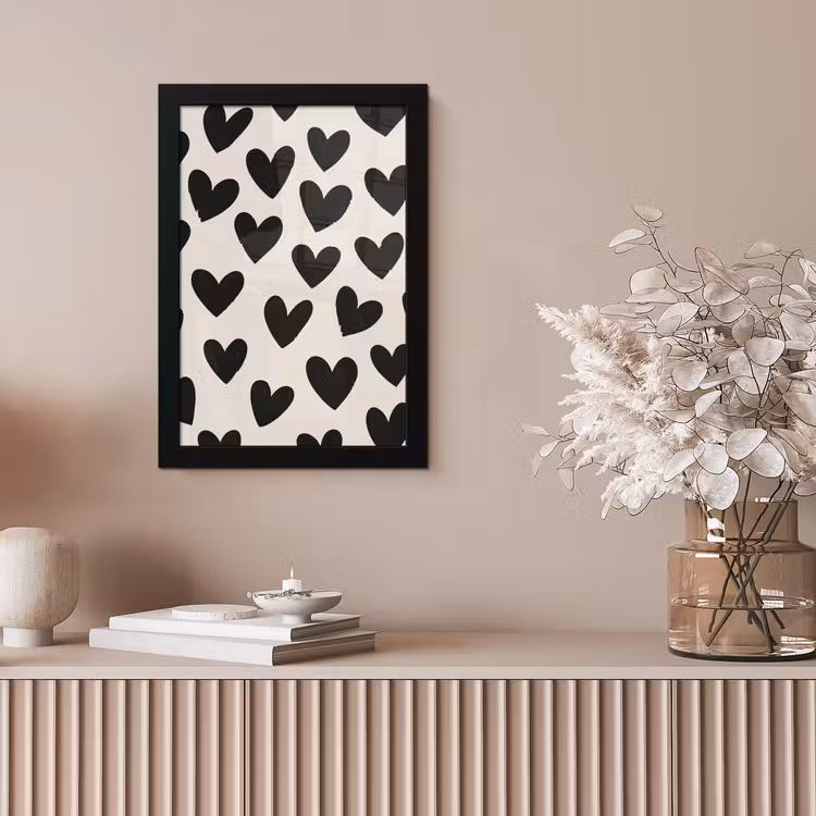 Hartjes - Zwart - Beige fotolijst zwart zonder passe partout klein -sfeer5