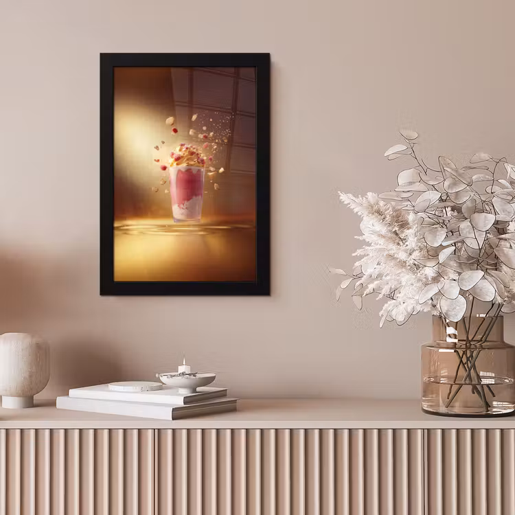 Framboos - Smoothie - Drinken - Roze fotolijst zwart zonder passe partout klein -sfeer5