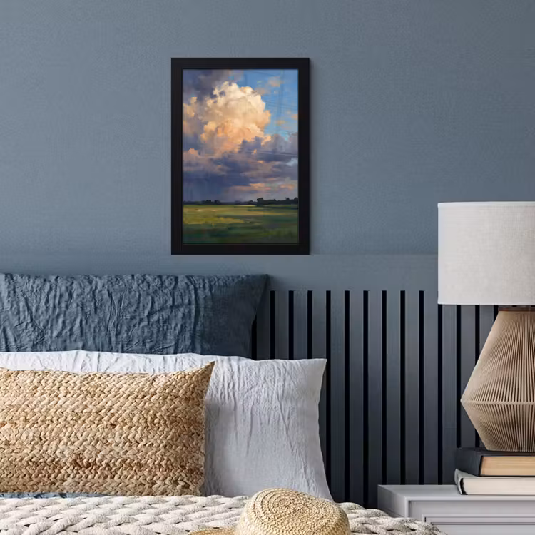 Lucht - Wolken - Landschap - Modern - Oranje fotolijst zwart zonder passe partout klein -sfeer3