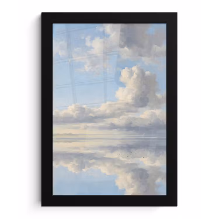 Lucht - Wolken - Natuur - Klassiek - Blauw fotolijst zwart zonder passe partout klein -3d