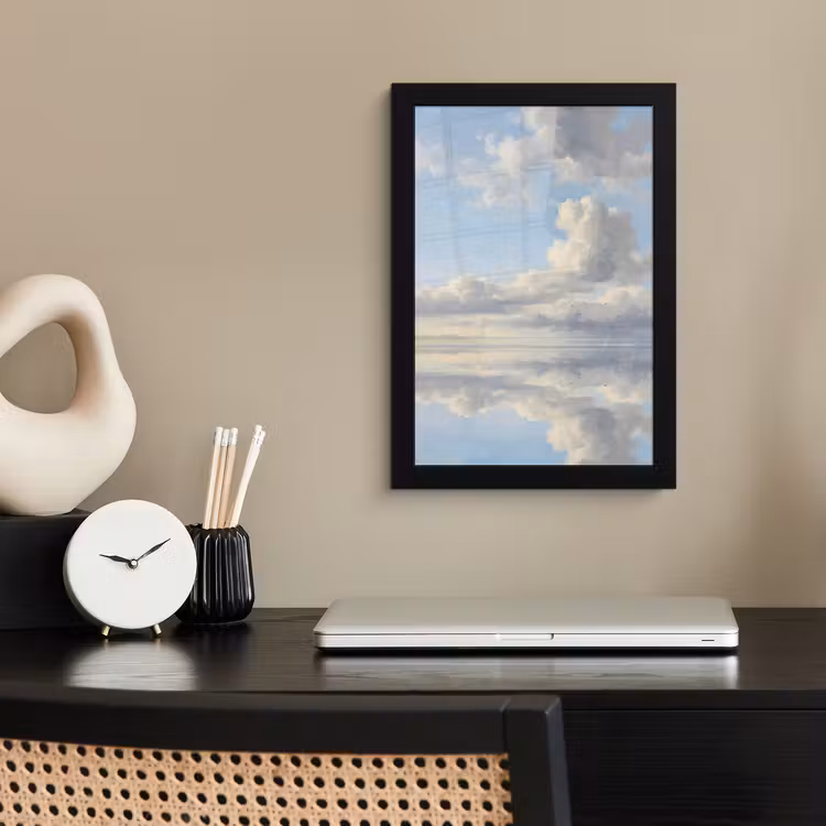 Lucht - Wolken - Natuur - Klassiek - Blauw fotolijst zwart zonder passe partout klein -sfeer1