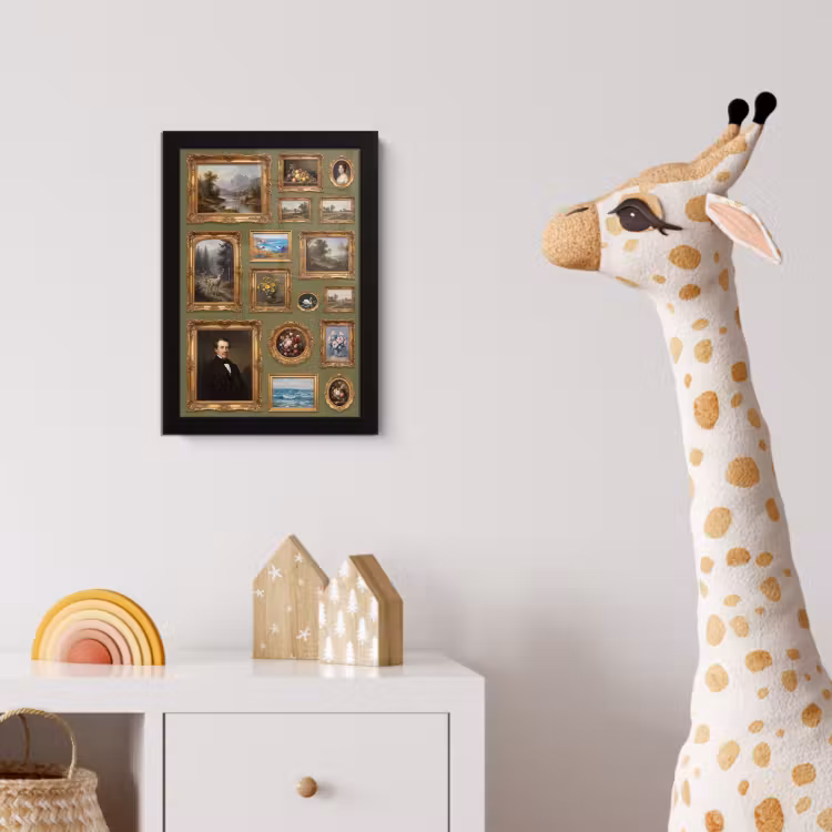 Hert - Bos - Natuur - Klassiek - Dieren fotolijst zwart zonder passe partout klein -usfeer4_kinderkamer